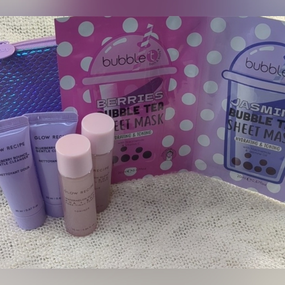 Glow Recipe Toner/Cleanser/Bubble T Face Mask Bundle